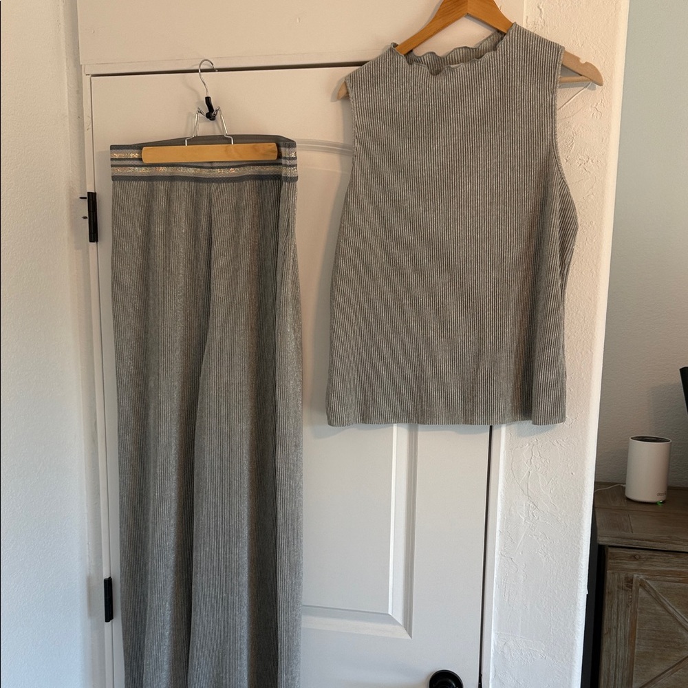 Anthropologie Gray Knit Set